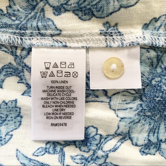 🌸New🌸Rachel Zoe Button Up Blue Floral Shirt Sz S - Picture 9 of 13